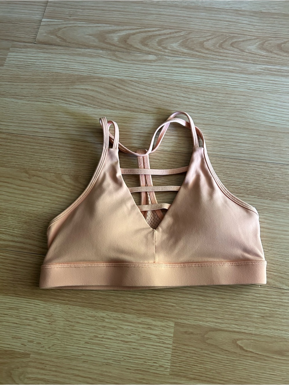Zyia Active Peach Padded Grid Sports Bra Small